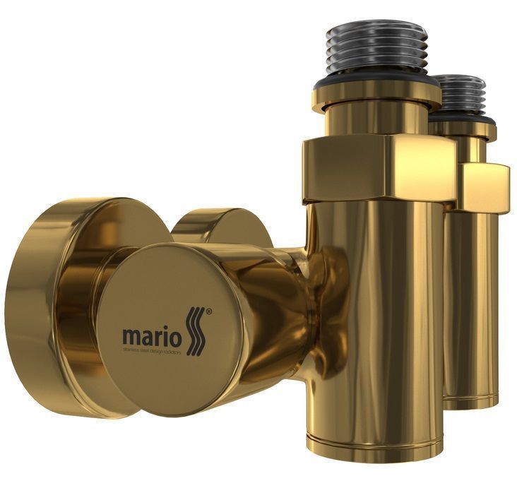 Краны угловые под ТЭН Маріо G1/2", комплект 2шт. золото
