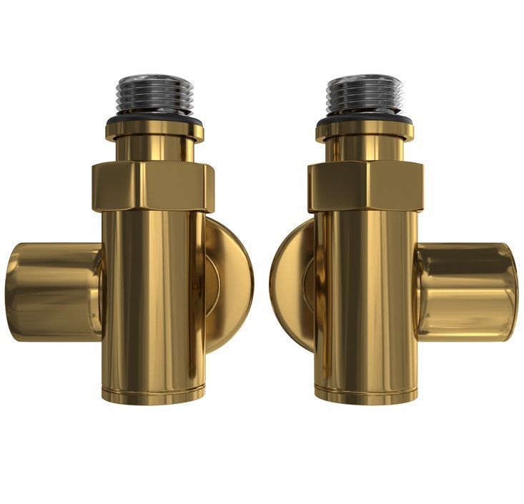Краны угловые под ТЭН Маріо G1/2", комплект 2шт. золото