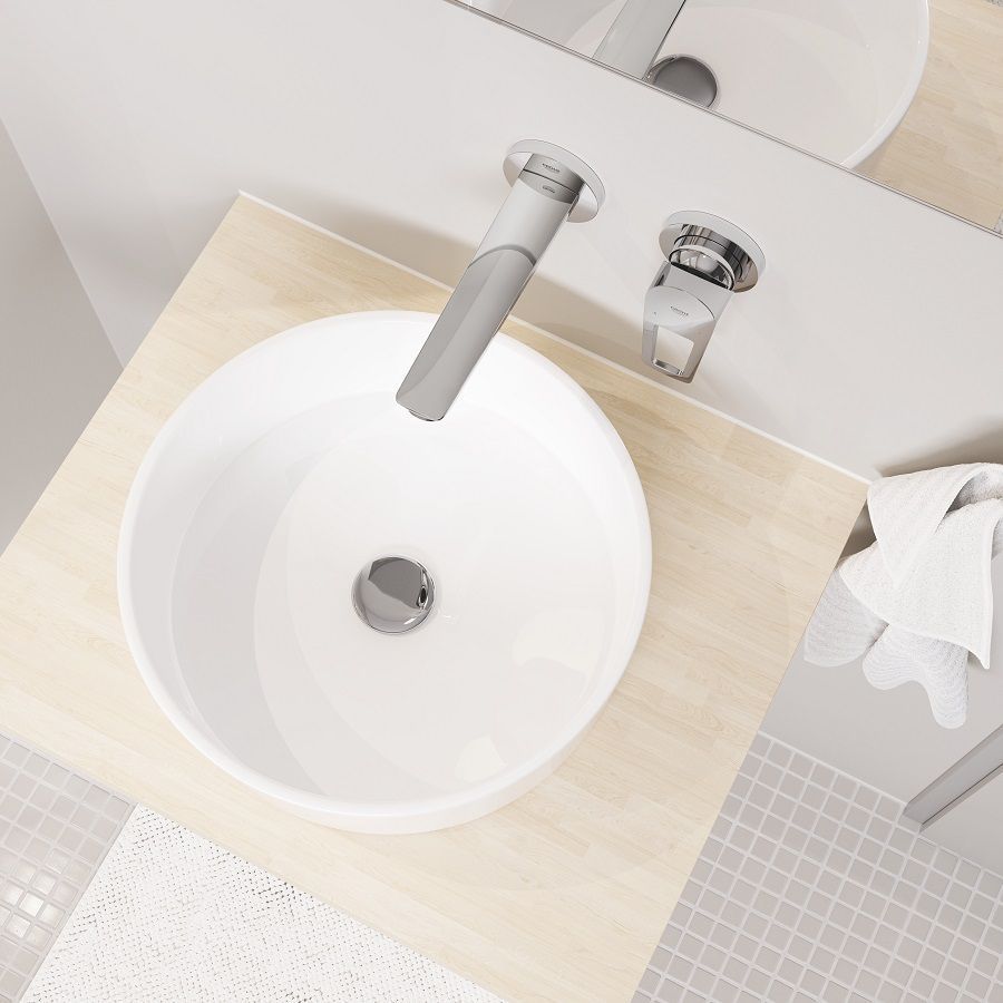 BauLoop New Cмеситель для раковины на 2 отверстия, настенный монтаж M-Size (20289001)