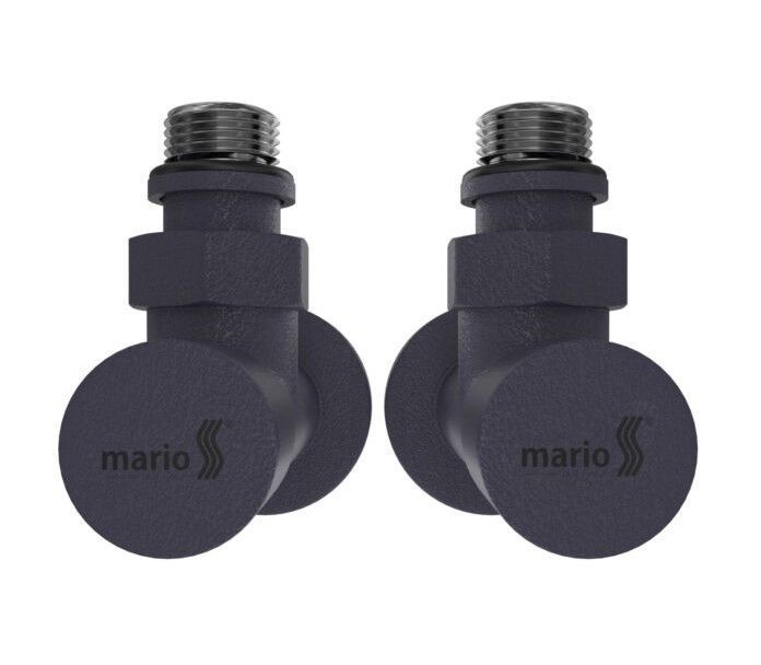 Краны угловые удлиненные Mario, G1/2" комплект 2 шт, графит