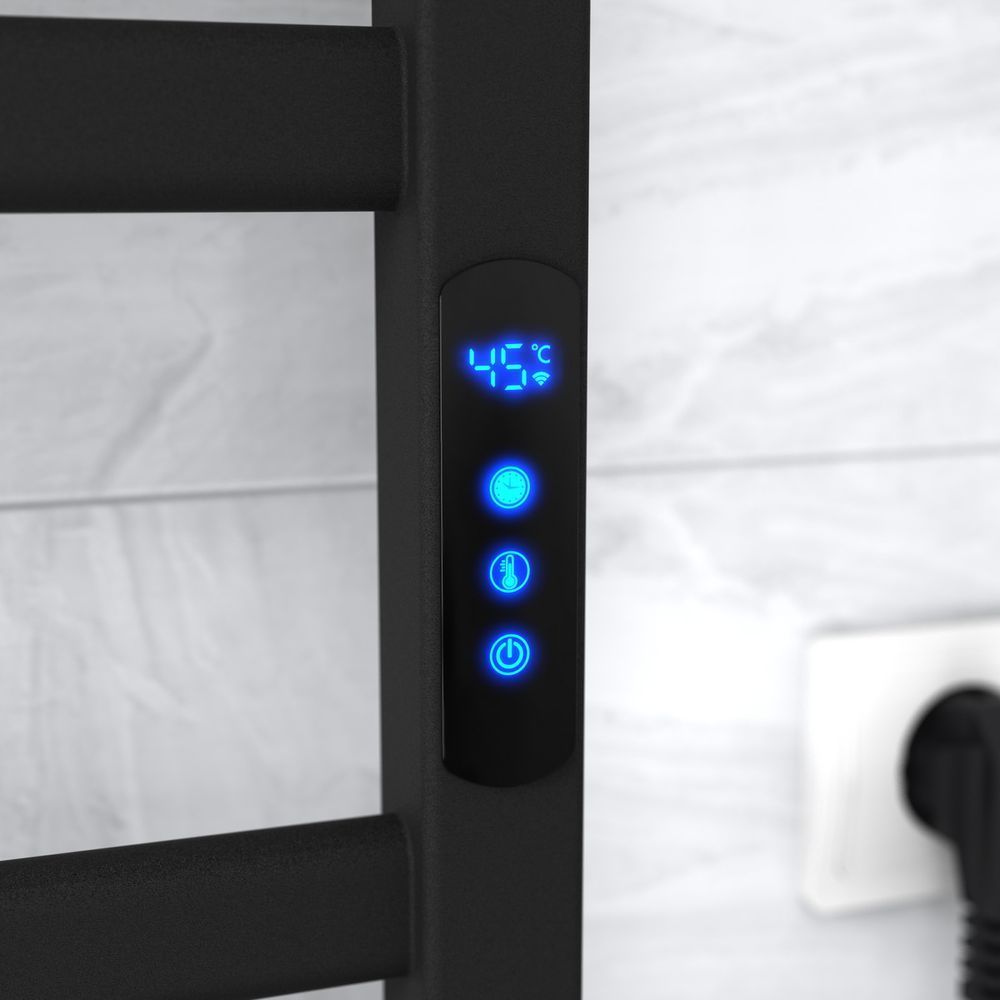 Рушникосушка електрична Laris Майнц ЧФ(Ч)16 500х1200 Е Wi-Fi, підкл. справа, чорний