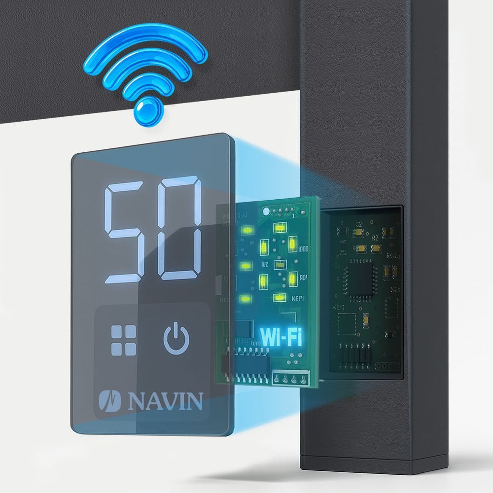Полотенцесушитель электрический Navin Авангард X 480х800 Sensor с Wi-Fi, правосторонний, черный муар