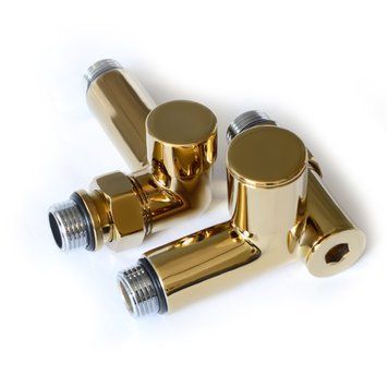 Кран кутовий під ТЕН, 1/2"х1/2", під золото, 2 шт