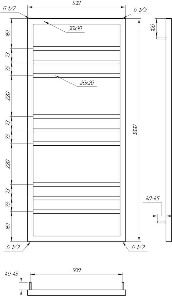 Полотенцесушитель дизайнерский Angel 120x53