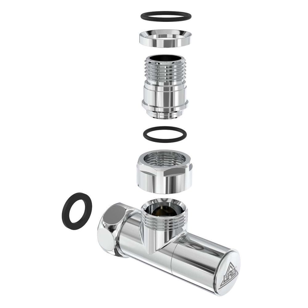 Кран кутовий Laris Звичайний 1/2" - 3/4" + ексцентрики 2шт. (LX-4701)