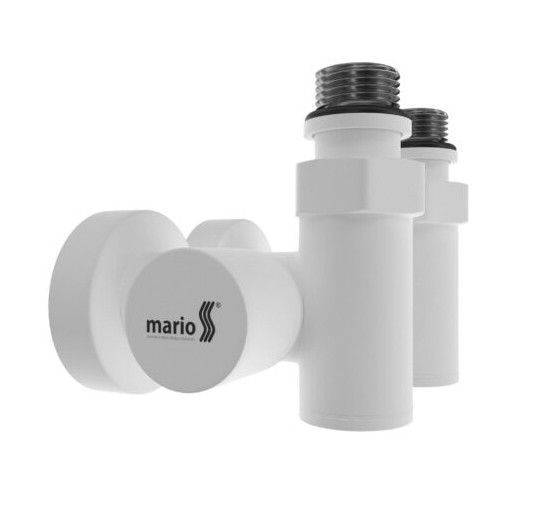 Краны угловые под ТЭН Маріо G1/2", комплект 2шт. белый мат